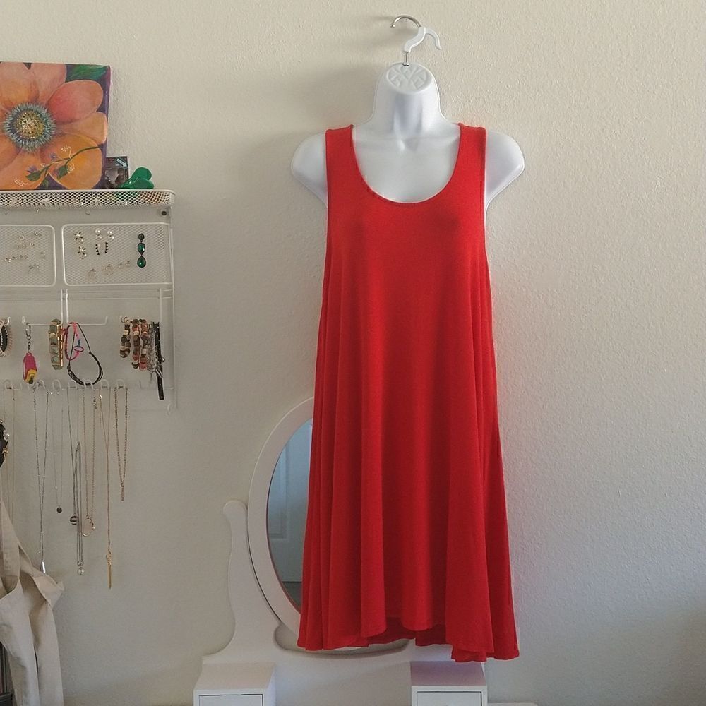 Abound Racer Tank Dress Red size Large